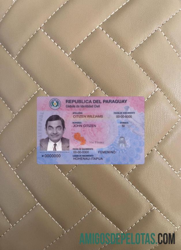 Paraguay ID Card 2023 Present olhar de foto frente exemplo